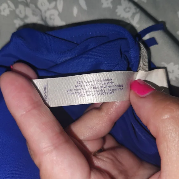 Blue Tankini Top with Ruffle Detail - Picture 4 of 4